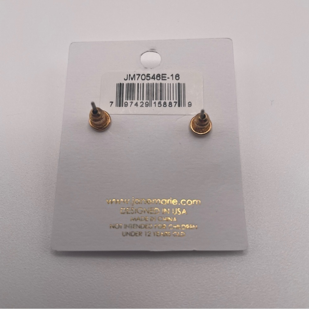 Jane Marie Gold Mushroom Stud Earrings - Picture 2 of 4